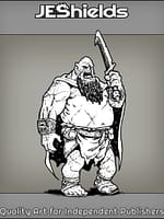 Fat Orc with Braided Beard Holding Sword by Jeshields