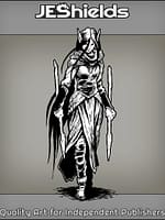 Long Haired Elven Warrior holding Spears by Jeshields