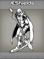 Caped Skateboard with Spear by Jeshields