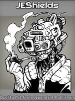 Machine Head Man Smokes a Pipe by Jeshields
