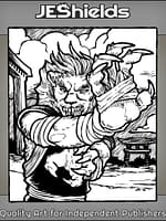 Mutant Lion Martial Artist in Storm by Jeshields