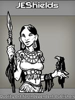 Native Woman with Spear and Crow by Jeshields