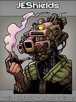 Machine Head Man Smokes a Pipe by Jeshields and Juan Gutierrez