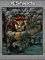 Mutant Lion Martial Artist in Storm by Jeshieldsand Juan Gutierrez