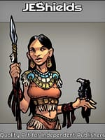 Native Woman with Spear and Crow by Jeshields and Juan Gutierrez