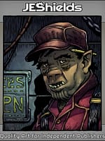 Half-Orc Mechanic in Shop by Jeshields and Juan Gutierrez