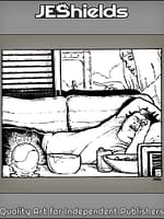 Messy Man Sleeps on TV Couch by Jeshields