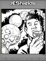 Man Looks at Device in Space by Jeshields