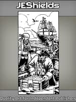 Pirates with Treasure on Beach by Jeshields