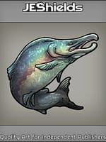 King Salmon Fish Leaping by Jeshields and Juan Gutierrez