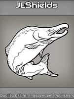 King Salmon Fish Leaping by Jeshields