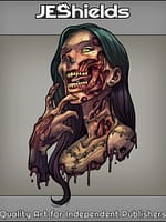 Pierced Zombie Girl Portrait by Jeshields and Juan Gutierrez