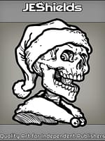 Skeleton in Holiday Hat by Jeshields