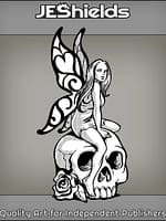 Fairy on Rose Skull by Jeshields