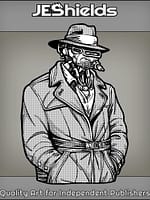 Robot Detective in Trenchcoat by Jeshields