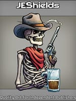 Skeleton Cowboy with Beer Pistol by Jeshields and Juan Gutierrez