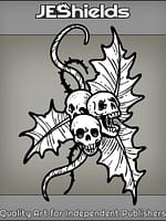 Skull Berries and Leaves by Jeshields