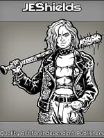 Battered and Bruised Punk with Bat by Jeshields