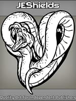 Snake Serpent in Heart Coil by Jeshields