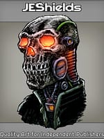 Cyber Skull Glowing Inside by Jeshields and Juan Gutierrez