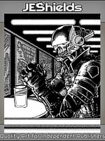 Helmed Patron in Speakeasy by Jeshields