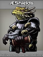 Lizardfolk Guard in Armor by Jeshields and Juan Gutierrez