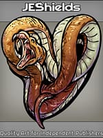 Snake Serpent in Heart Coil by Jeshields and Juan Gutierrez
