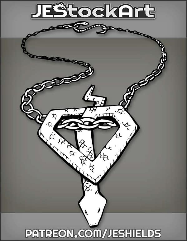 Diamond Or Triangular Snake Charm On Chain Necklace by Jeshields