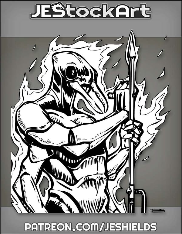 Incandesce Ant Humanoid Fire Bug With Spear by Jeshields