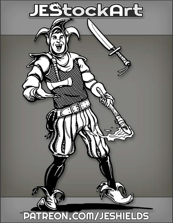 Adventuring Jester Juggling Torch Axe And Knife by Jeshields