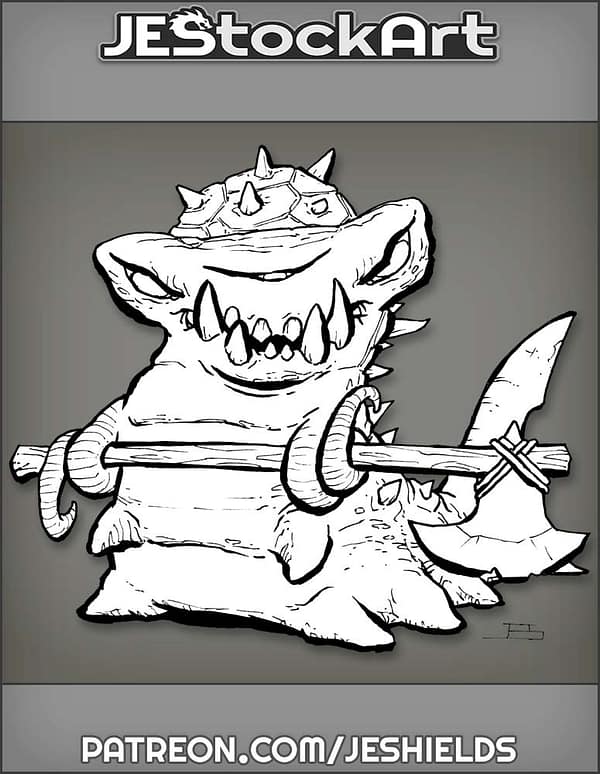Armored Shark Slug With Battle Axe by Jeshields