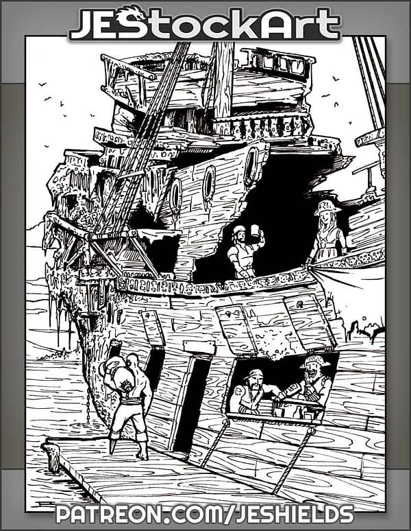 Salvaged Pirate Ship Turned Social Club by Jeshields