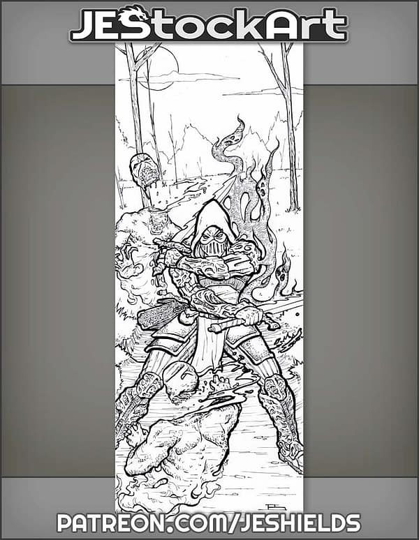 Spirit Slayer Wields Dual Swords in Haunted Woods by Jeshields