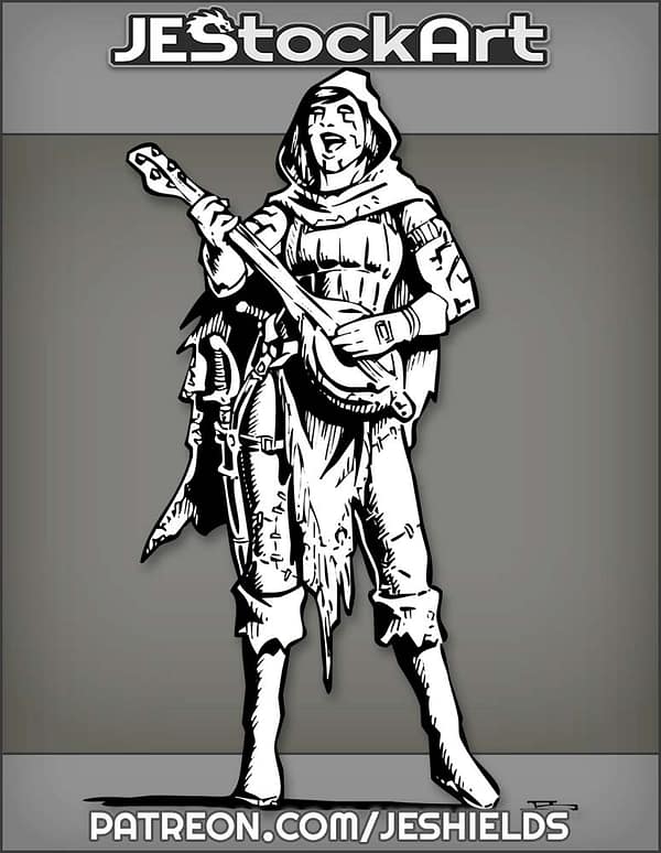 Talk Female Bard Singing While Playing Stringed Instrument by Jeshields