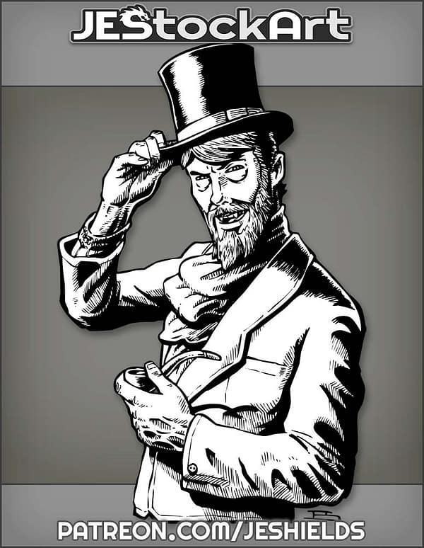 Vampiric Gentleman In Top Hat With Beard by Jeshields