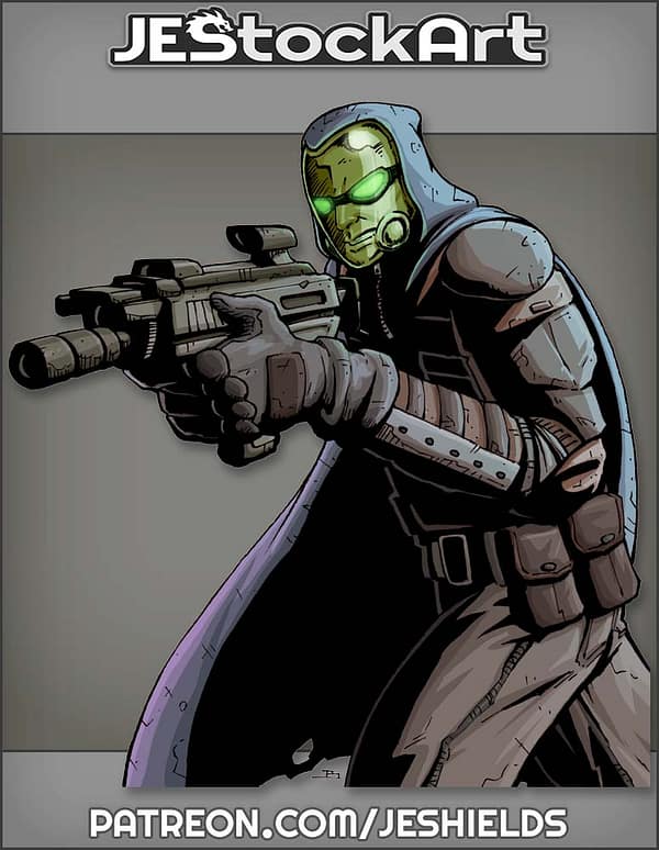 Cloaked Merc with Blaster by Jeshields