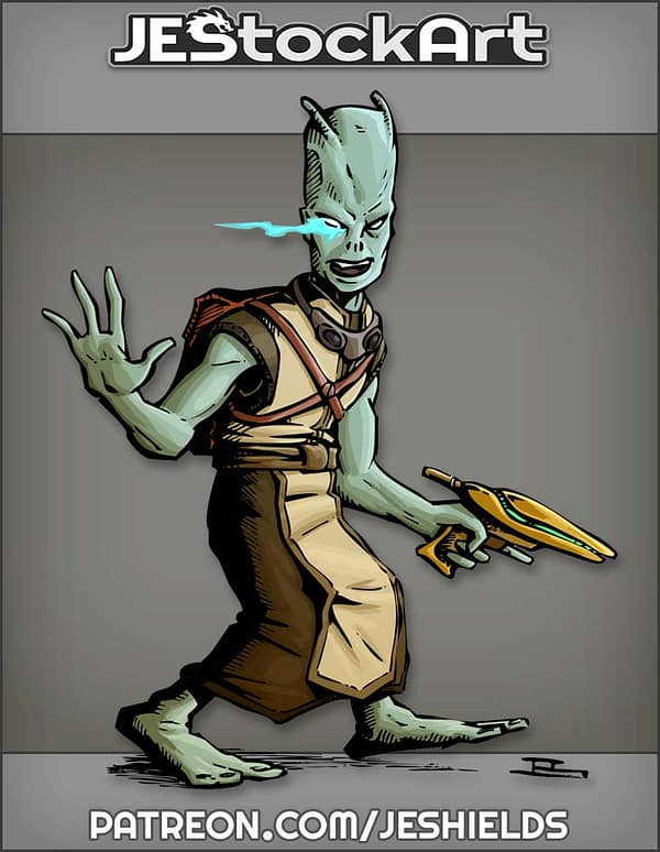 Mystic Alien With Backpack Goggle And Pistol by Jeshields