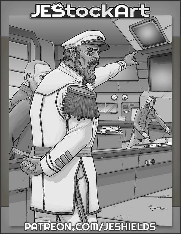 Ship Commander Barking Orders by Jeshields