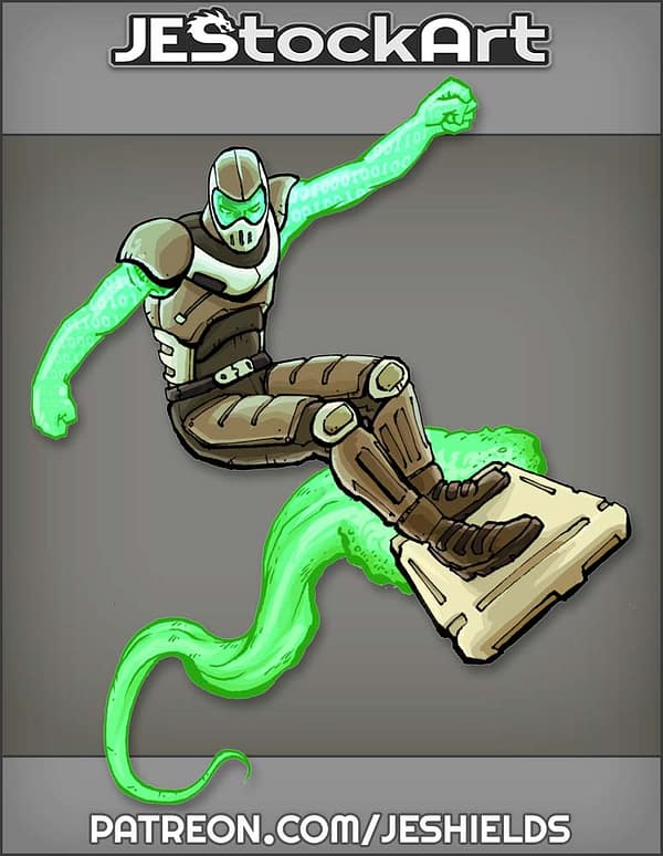 Digital Hero On Computer Surfboard by Jeshields