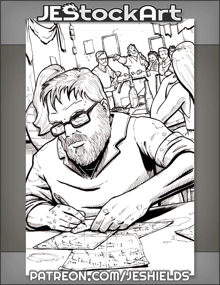 Genius Barfly Writng Equations On Napkins by Jeshields