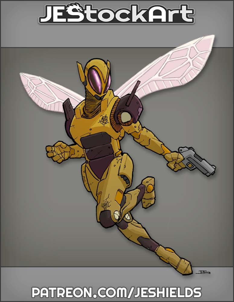 Winged Insect Armor with Pistol by Jeshields