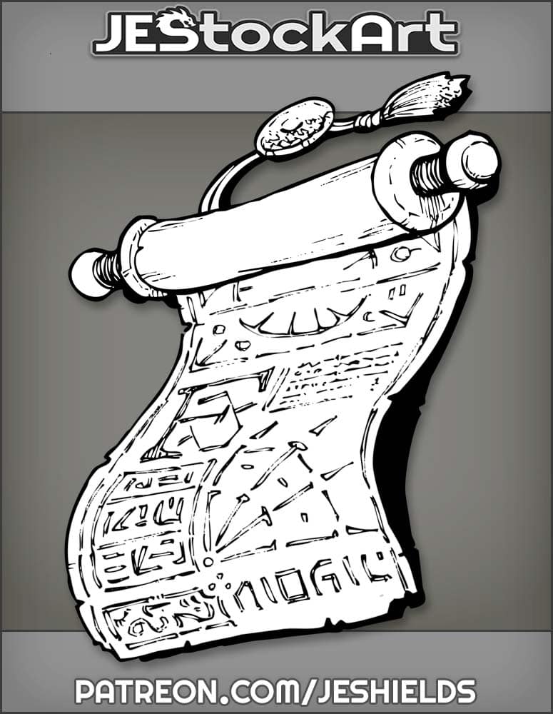 Unrolled Arcane Scroll With Runes And Tassle by Jeshields