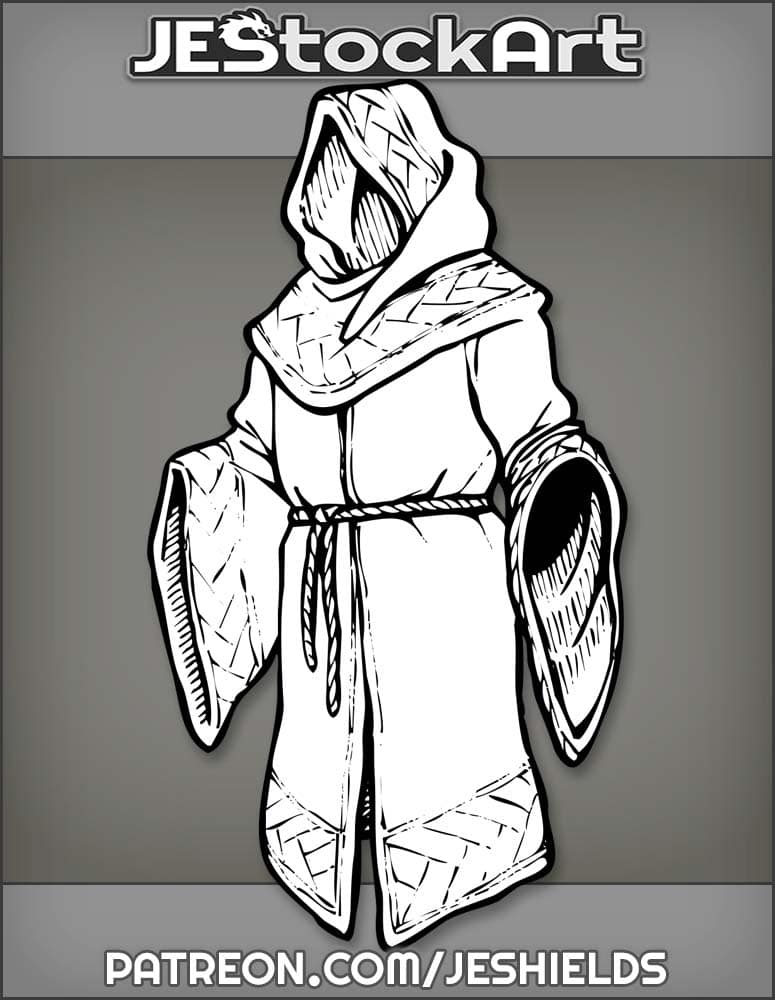 Woven Robe With Rope And Hooded Liripipe by Jeshields