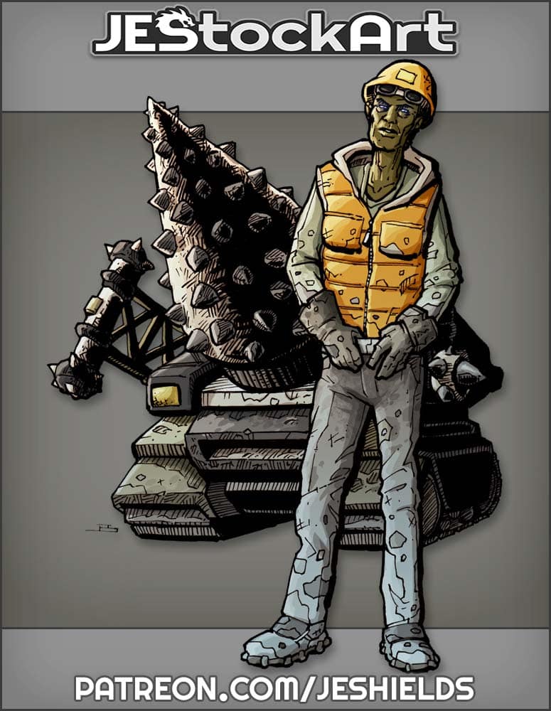 Dark Skinned Heavy Equipment Operator by Jeshields