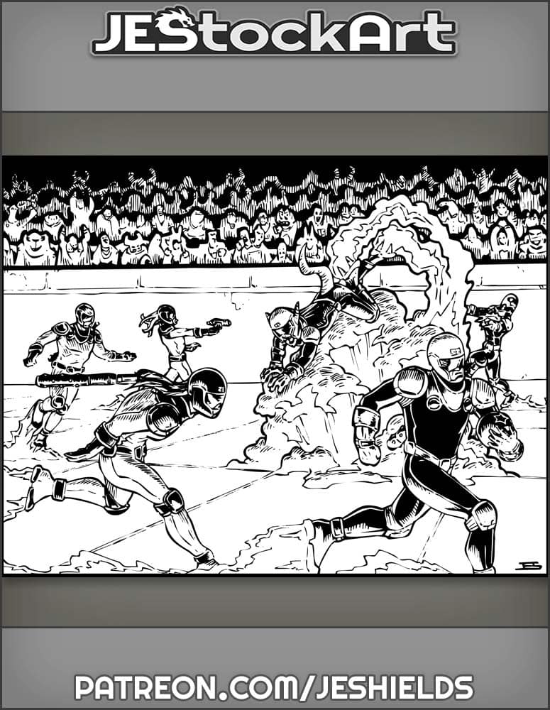 Starball Athletes In Crowded Arena by Jeshields