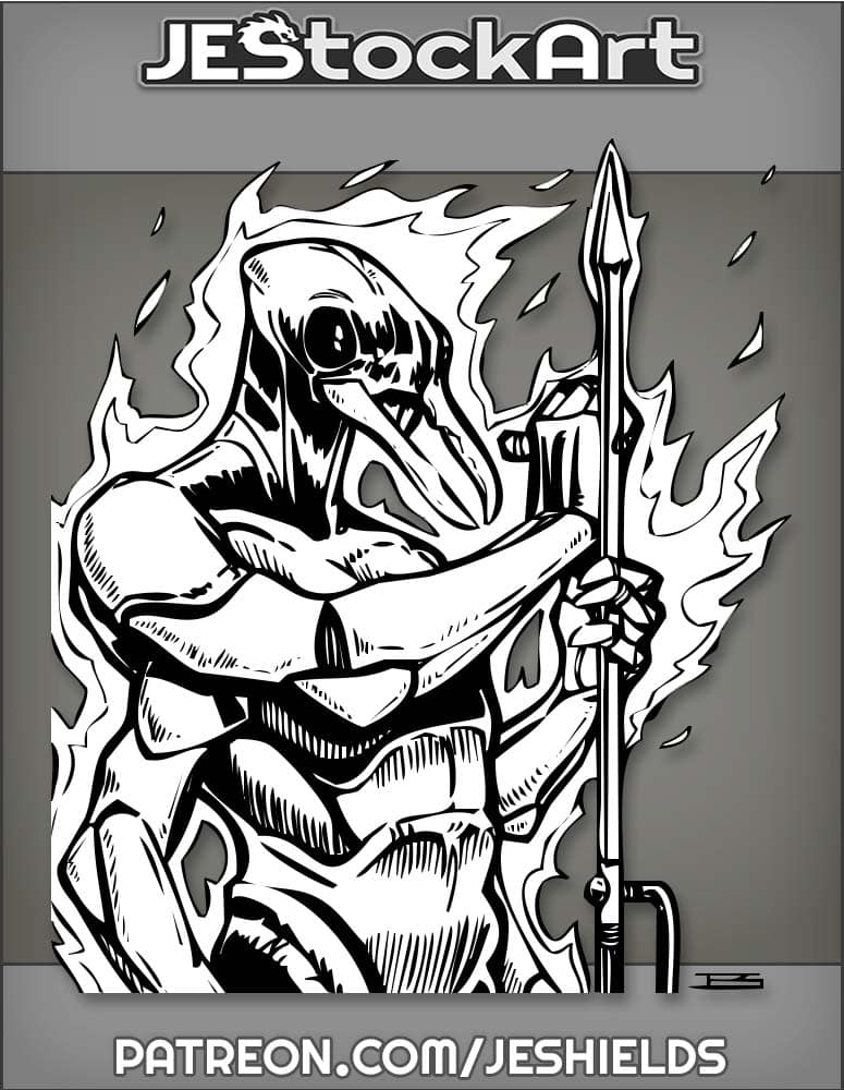 Incandesce Ant Humanoid Fire Bug With Spear by Jeshields