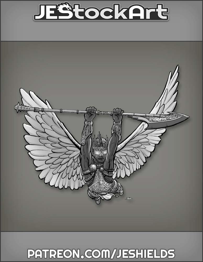 Angelic African Warrior with Eagle Wings by Jeshields