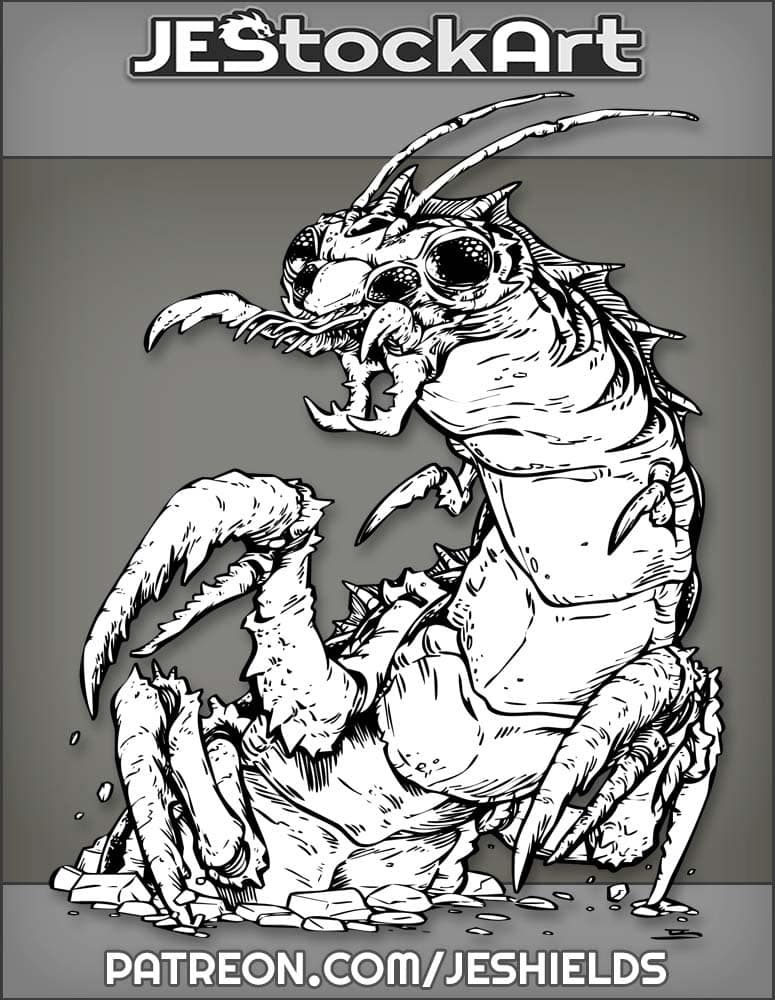 Ankheg With Four Eyes Bursts From Tunnel by Jeshields