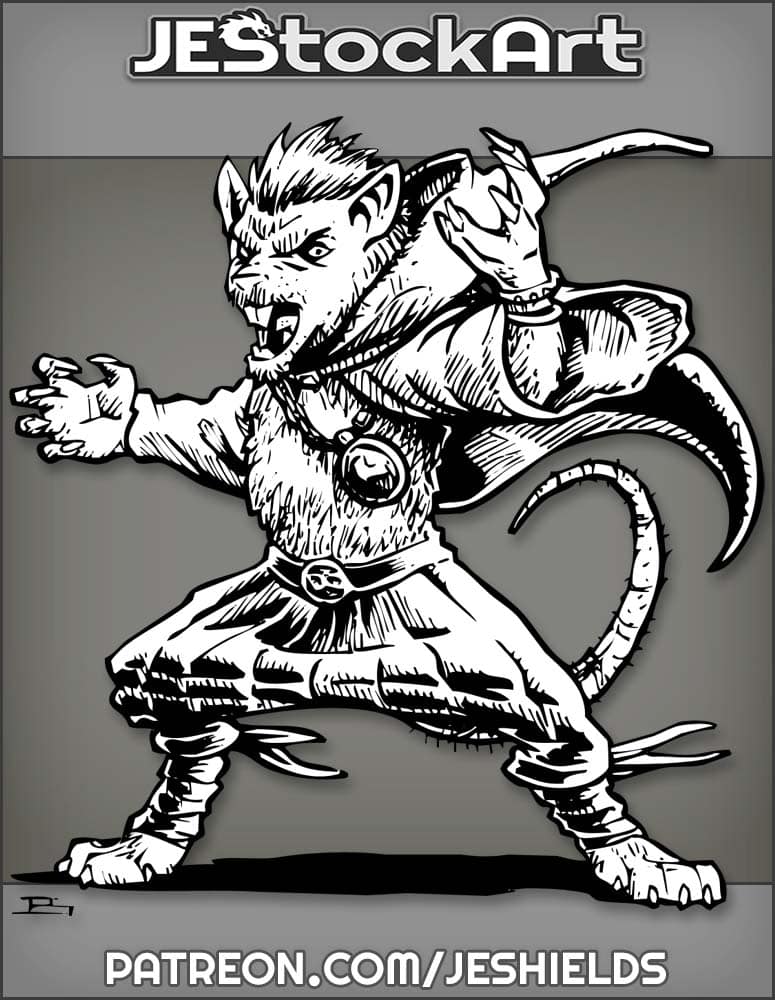 Arcane Humanoid Rat With Amulet In Hooded Robe by Jeshields