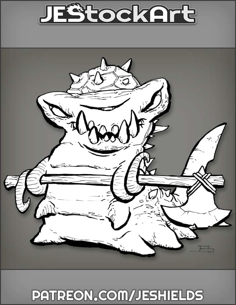 Armored Shark Slug With Battle Axe by Jeshields